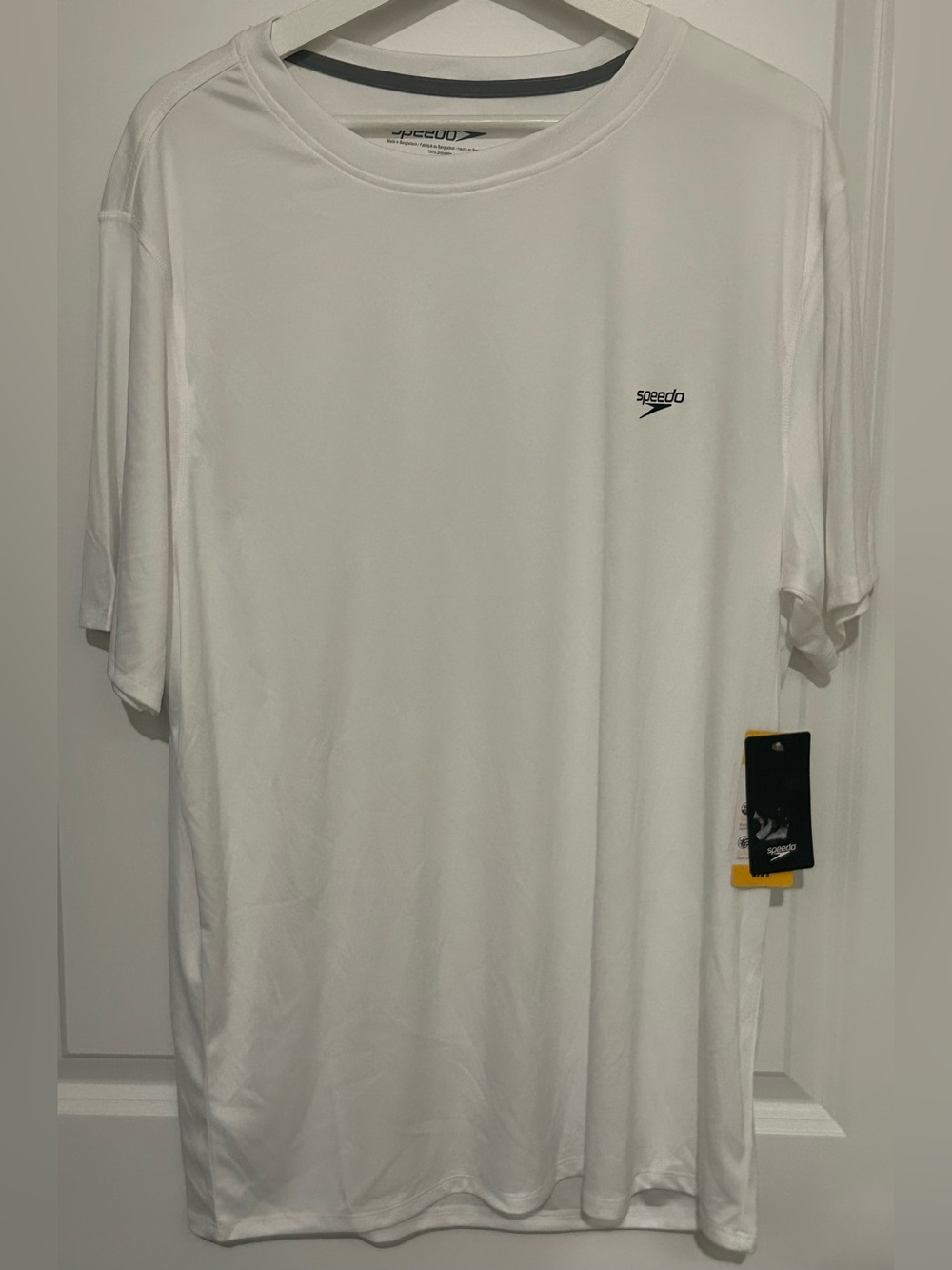 Speedo Men’s Beach Sun Swim T Shirt White UPF 50+ Quick Drying NWT Size XL